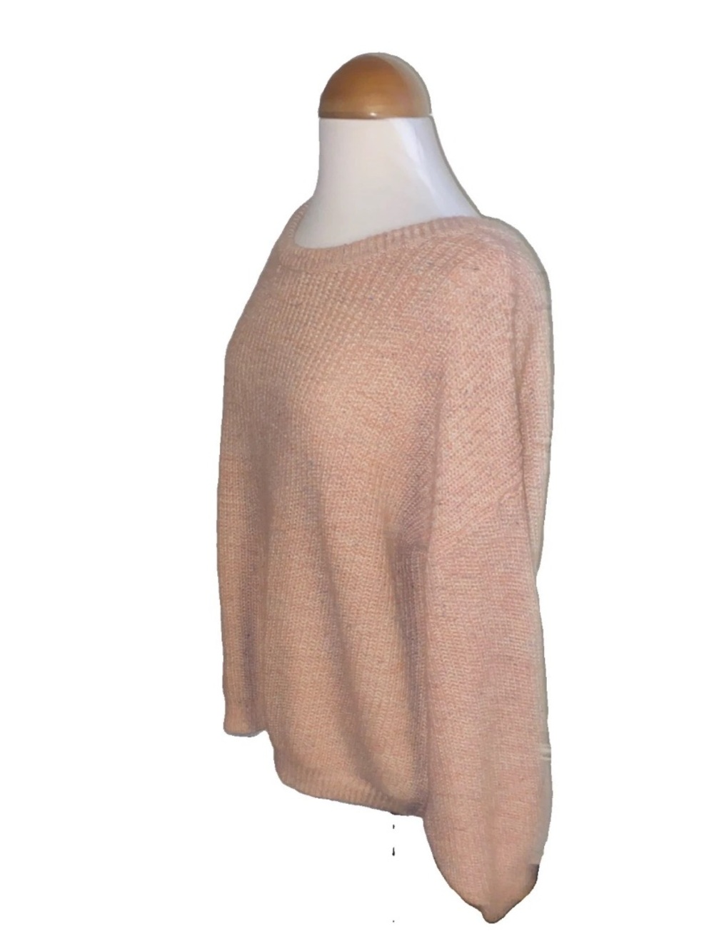 LOVE RICHE Pink Oversized Chunky Sweater V Back Size large - Picture 4 of 6